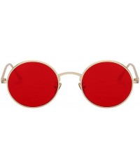 Round Unisex Men UV400 Round Retro Vintage Sunglasses Women Fashion Glasses Eyeglasses - Red - C218C8NG94T $10.54