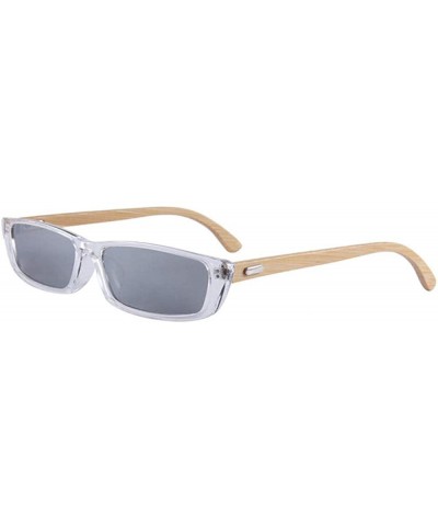 Square Bamboo Feet Thin Frame Sunglasses Bamboo Feet Square Sunglasses Men Bamboo Glasses - C718X04K7G3 $36.24