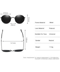 Oval HD Vintage Classic Polarized Sunglasses for Men Women Around Rectangular Designer Style UV400 Protection - E - CU197AZWL...