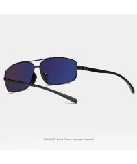 Sport Men Polarized Sunglasses Rectangle Aloly Frame Sun Glasses Driving Glasses 90091 - Black Grey - CV18WZWLI4Y $15.96