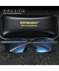 Sport Men Polarized Sunglasses Rectangle Aloly Frame Sun Glasses Driving Glasses 90091 - Black Grey - CV18WZWLI4Y $15.96