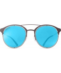 Shield Women's Sunglasses - Stylish Designer Round Frames - Lightweight - Comfy - Coal Mine - CJ18DZN5ESX $96.29
