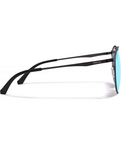 Shield Women's Sunglasses - Stylish Designer Round Frames - Lightweight - Comfy - Coal Mine - CJ18DZN5ESX $96.29