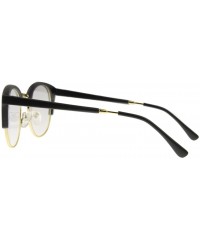 Rectangular Unisex Cateye Half Frame Semi-Rimless Clear Lens Glasses Nerd Geek Casual Eyewear - Black/Gold - C3183W7YT0W $13.62