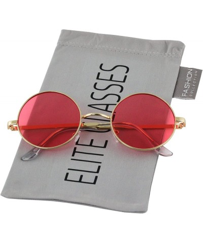 Round Round Circle Full Metal Frame Sunglasses for Women and Men Colorful Tinted Oceanic Lens John Lennon Glasses - CW18ERY9Z...