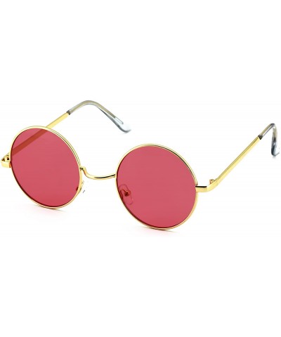 Round Round Circle Full Metal Frame Sunglasses for Women and Men Colorful Tinted Oceanic Lens John Lennon Glasses - CW18ERY9Z...
