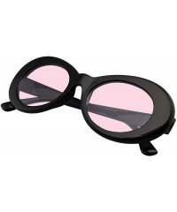 Goggle Retro Round 1990's Fashion Clout Goggle Oval Color Tone Black Sunglasses - Pink - CI1965QG4QT $9.71