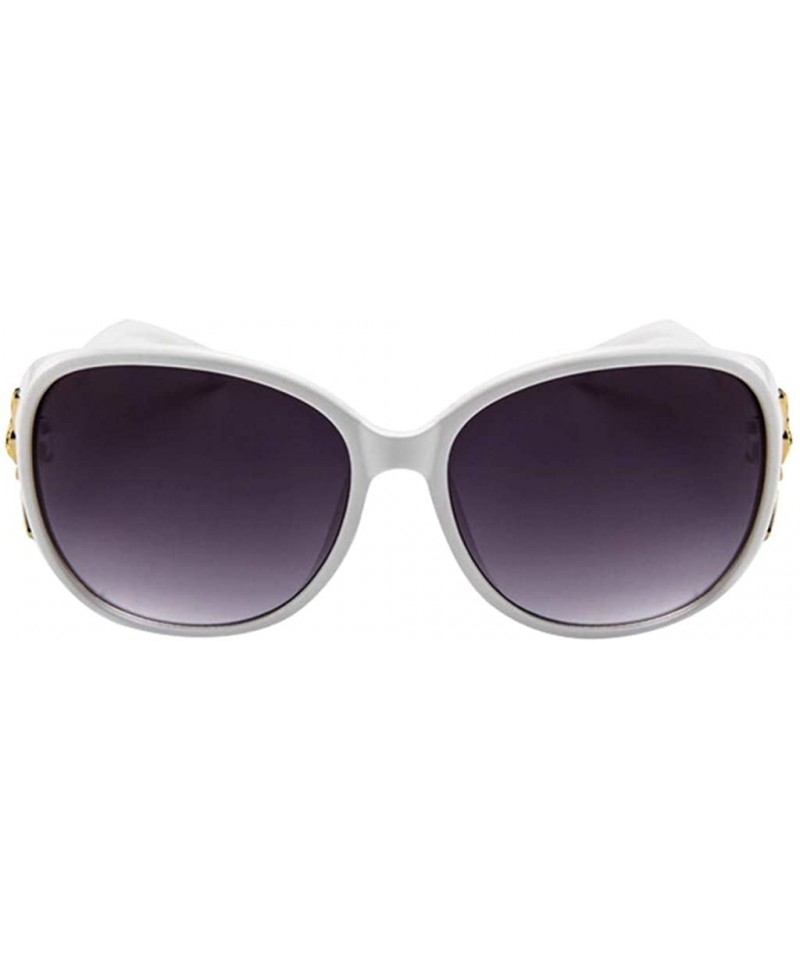 Sport Vintage Sunglasses for Women Men Classic Retro Designer Style Eyewear Casual UV400 Sunglasses - White - CZ190G2L5UX $8.34