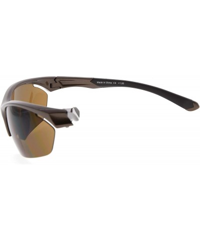 Rimless Retro Mens Womens Sports Half-Rimless Bifocal Sunglasses - Pearly Brown - CK189AIRXCE $13.79