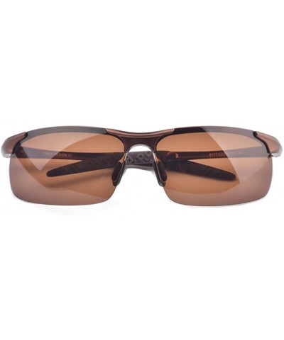 Rimless Mans Sunglasses High-grade Aluminum-magnesium Polarized Sunglasses In Light Weight - Brown/Brown - C011Z94DIAH $19.73