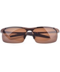 Rimless Mans Sunglasses High-grade Aluminum-magnesium Polarized Sunglasses In Light Weight - Brown/Brown - C011Z94DIAH $33.95