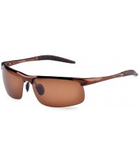 Rimless Mans Sunglasses High-grade Aluminum-magnesium Polarized Sunglasses In Light Weight - Brown/Brown - C011Z94DIAH $19.73