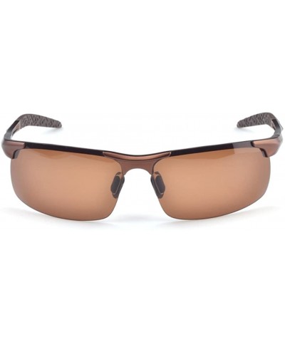 Rimless Mans Sunglasses High-grade Aluminum-magnesium Polarized Sunglasses In Light Weight - Brown/Brown - C011Z94DIAH $19.73