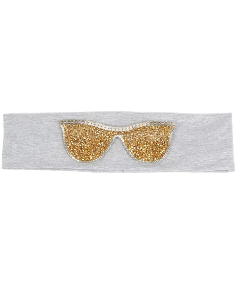 Wrap Sunglasses Headb s Elastic Stretch Headb Rhinestones Hair B - Gold Light Grey - CE18T94L97R $33.54