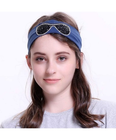 Wrap Sunglasses Headb s Elastic Stretch Headb Rhinestones Hair B - Gold Light Grey - CE18T94L97R $33.54