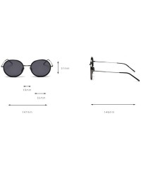 Oval Fashion Retro Oval Frame Polarized Sunglasses Unisex Brand Designer Ocean Sunglasses UV400 - Orange - CC1947Q9CXZ $9.45