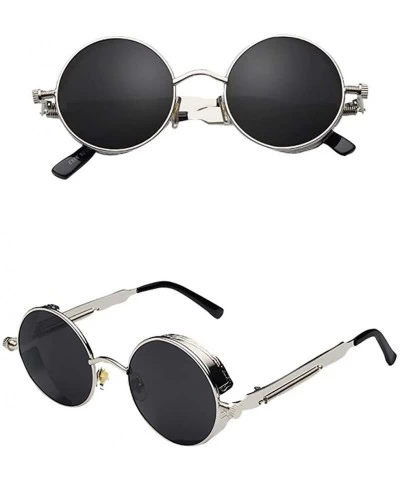 Oversized Women's Lightweight Oversized Pilot Round Frame Sunglasses Vintage Mirrored Polarized Lens Shades - B - C918U8LH4E4...