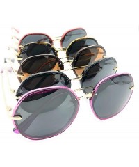 Round Women Polarized Round Sunglasses Fashion Oversized 100% UV - Purple - CG18RLWH62G $8.63