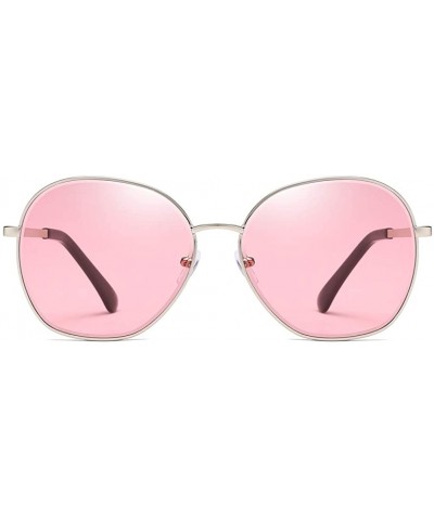 Round Women Sunglasses Retro Grey Drive Holiday Round Non-Polarized UV400 - Pink - CH18R0RM3T4 $10.02