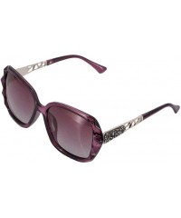 Square Fashion Transparent Frame Oversized Sunglasses Polarized UV Protection - Purple Frame Purple Lens - CK18S2UQQGH $10.55