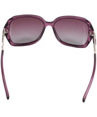 Square Fashion Transparent Frame Oversized Sunglasses Polarized UV Protection - Purple Frame Purple Lens - CK18S2UQQGH $10.55