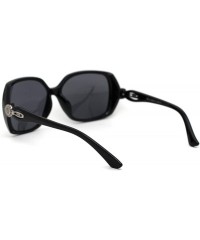 Oversized Womens Fashion Luxury Oversize Diva Plastic Butterfly Sunglasses - Black Silver Solid Black - C518XK80GHR $11.36