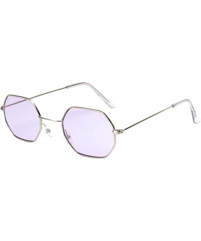 Cat Eye Womens Mirrored Cat Eye Sunglasses Flat Lenses Metal Frame UV400 - Purple - CQ18SQ9YDZU $16.47