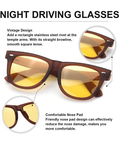 Wayfarer Night-Vision Glasses Women Polarized Yellow Lens-Anti Glare Night-Driving Glasses for Men&Women - C018ZT4ZHMZ $20.85