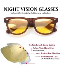 Wayfarer Night-Vision Glasses Women Polarized Yellow Lens-Anti Glare Night-Driving Glasses for Men&Women - C018ZT4ZHMZ $20.85