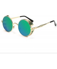 Round Trendy Round Sunglasses for Men Women - Unisex Vintage Sunglasses Outdoor Retro Sunglasses Beach Circle Glasses - CU195...