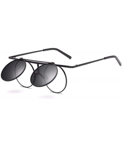 Round Steam punk sunglasses Reflector sunglasses for men and women retro Polarized Sunglasses round - F - C818Q7XUAZ7 $53.91