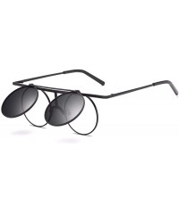 Round Steam punk sunglasses Reflector sunglasses for men and women retro Polarized Sunglasses round - F - C818Q7XUAZ7 $34.76