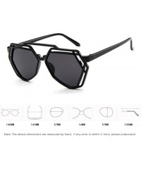 Aviator Fashion Polygon Women Sunglasses UV400 Oculos De Sol Brand C8 Black Green - C3 Black White - C118YZWCWDQ $17.26