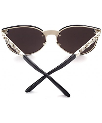Oval Man and woman Metal sunglasses Oval glasses - C4 - C018DC52UR5 $22.85