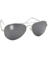 Aviator Classic Aviator Silver Frame Sunglasses Smoke Lens - C7114G7HIPF $23.30