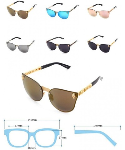 Oval Man and woman Metal sunglasses Oval glasses - C4 - C018DC52UR5 $10.50