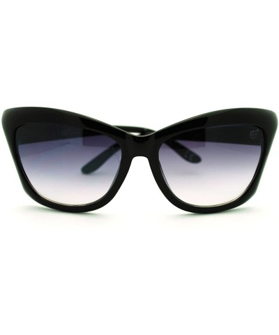 Oversized Womens Designer Sunglasses Oversized Square Butterfly Fashion Frame - Black - CH11DUXCEVT $10.96