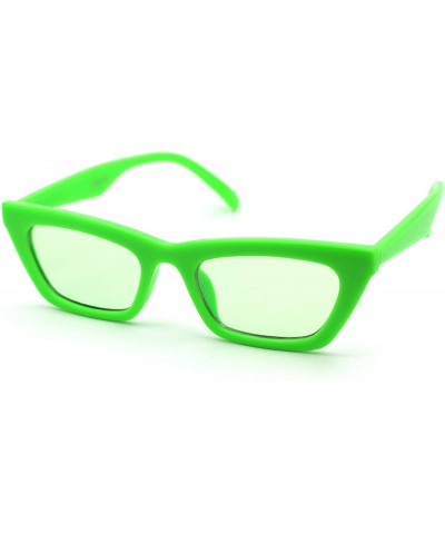 Rectangular Womens Mod Simple Pop Color Squared Cat Eye Sunglasses - Green - CA18WNCRC6Z $7.84