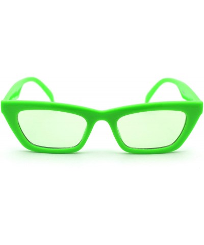 Rectangular Womens Mod Simple Pop Color Squared Cat Eye Sunglasses - Green - CA18WNCRC6Z $18.63