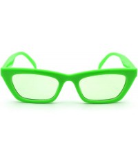 Rectangular Womens Mod Simple Pop Color Squared Cat Eye Sunglasses - Green - CA18WNCRC6Z $17.89