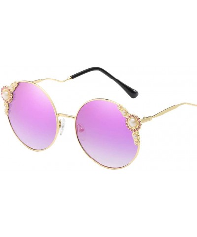Rectangular Vintage Round Metal Optical Eyewear Sunglasses- UV Resistance Retro Eyewear Fashion Radiation Protection - Purple...