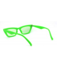 Rectangular Womens Mod Simple Pop Color Squared Cat Eye Sunglasses - Green - CA18WNCRC6Z $18.63