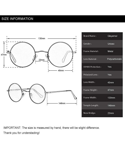 Round 2-Pack John Lennon Style Round Sunglasses for Men Women Polarized Small Circle Sun Glasses - CQ192EE4S65 $19.84