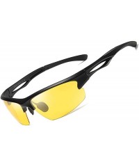 Sport Night Vision Glasses for Driving HD Night Driving Glasses Anti-Glare Polarized for Women Men - CX18AOT5SZW $14.02