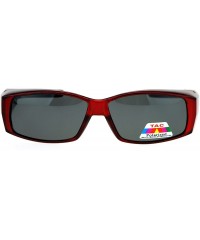 Rectangular Polarized Lens Fit Over Glasses Sunglasses Rectangular OTG Frame - Red - C71888EUZUI $13.98