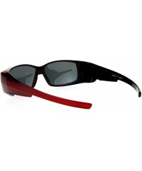 Rectangular Polarized Lens Fit Over Glasses Sunglasses Rectangular OTG Frame - Red - C71888EUZUI $13.98