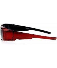 Rectangular Polarized Lens Fit Over Glasses Sunglasses Rectangular OTG Frame - Red - C71888EUZUI $13.98