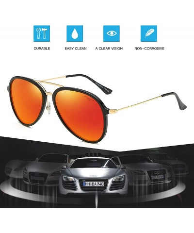 Round Driving Beach Fishing Chic Sunglasses for Men Women Aviator Polarized Metal Mirror UV 400 Lens Protection - CK18W2KQ682...