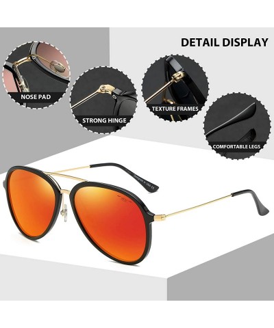 Round Driving Beach Fishing Chic Sunglasses for Men Women Aviator Polarized Metal Mirror UV 400 Lens Protection - CK18W2KQ682...