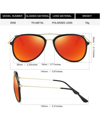 Round Driving Beach Fishing Chic Sunglasses for Men Women Aviator Polarized Metal Mirror UV 400 Lens Protection - CK18W2KQ682...